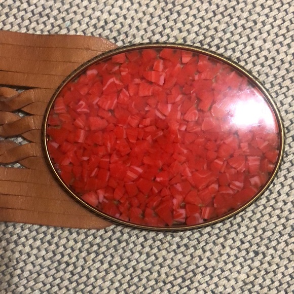 Boston proper brown leather belt with acrylic buckle - Picture 4 of 6